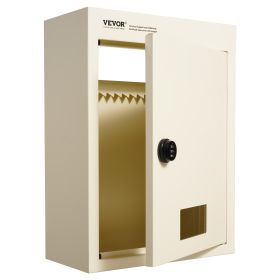 VEVOR Through The Wall Drop Box, Heavy Duty Steel Through the Wall Mailbox with 2.8-7.9" 13" Combination Lock, 12.5x6.3x16.9" Mail Drop Box, Beig