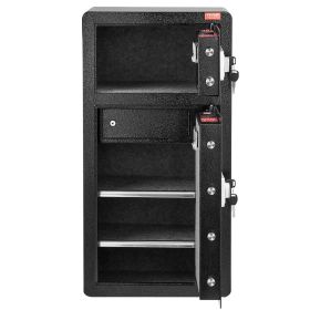 VEVOR Double Door 5.5 cu.ft Safe Box with Key Lock Password Cabinet Black,organize cash, passports, jewelry, gold, watches and documents