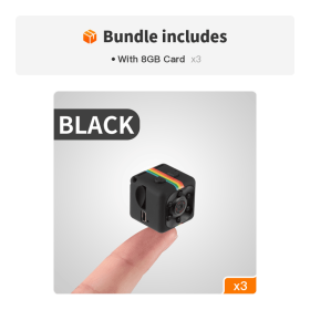 2022 Mini Camera HD 1080P 30FPS Sensor Night Vision Camcorder Motion DVR Micro Camera Sport DV Video Small Camera Cam (Model: With 8GB Card*3)