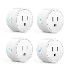 Bluetooth WiFi Smart Plug - Smart Outlets Work with Alexa; Google Home Assistant; Remote Control Plugs with Timer Function; ETL/FCC/Rohs Listed S (Number of Items: 4)