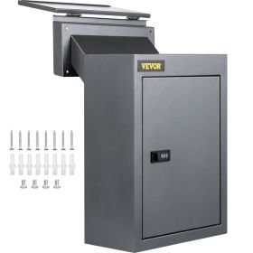 VEVOR Through The Wall Drop Box, 12.5''x6.3''x16.9'' Mail Drop Box w/Adjustable Chute, Deposit Drop Box w/Code Lock (Color: Gray, size: 31 x 16 x 42 ft)