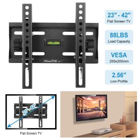 1Pc TV Wall Mount Bracket Tilt For 23in To 42in LED LCD PLASMA Flat TV VESA 200x200mm (Color: Black)