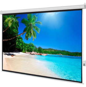 Projection Motorized Screen (Color: White)